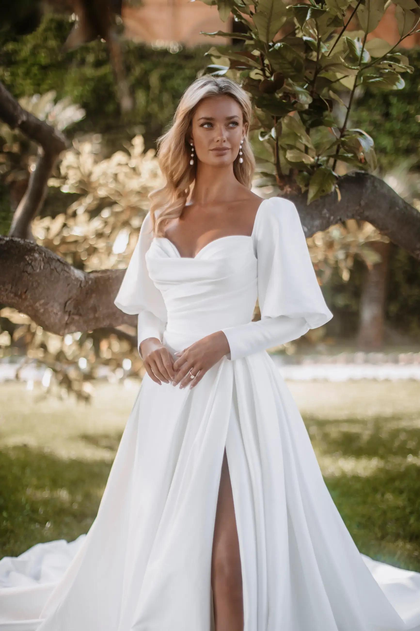Modern Elegance: Unveiling Effortlessly Chic Wedding Gowns for 2024 Image